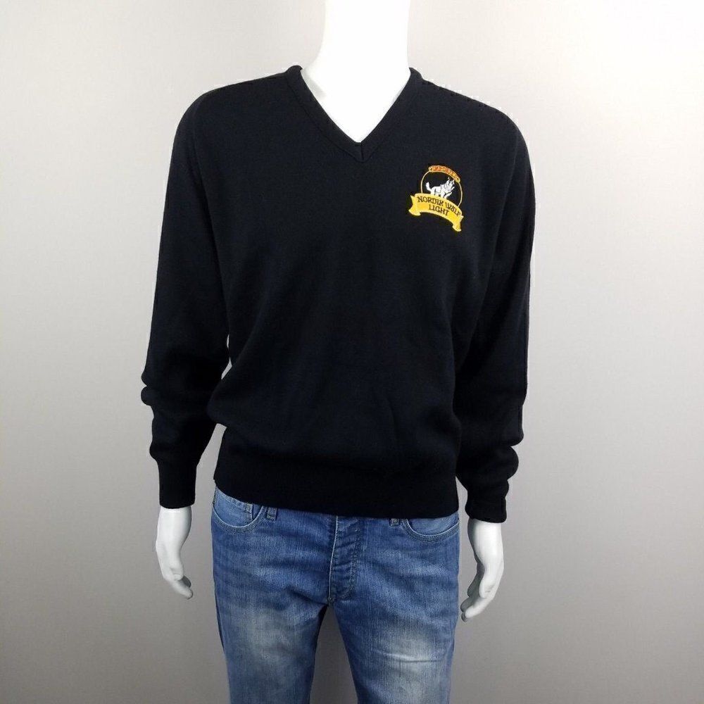 Carlsberg Beer Vintage Advertising Sweater Nordik Wolf Pullover 1980s